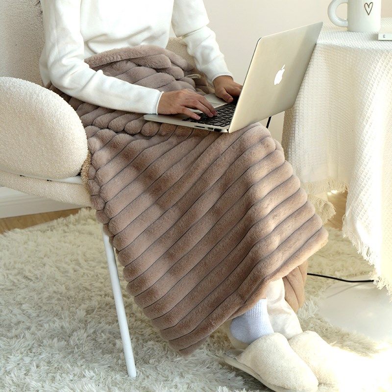 兔毛绒盖腿小毯子冬季 办公室双层加厚午睡毯 空调搭腿护腿盖脚毯,床上用品,休闲毯/毛毯/绒毯,淘宝优惠券,粉丝福利购,淘宝优惠卷