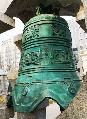 户外广场警钟长鸣雕塑廉政法治小品塑像石材法锺校园景观落地摆件