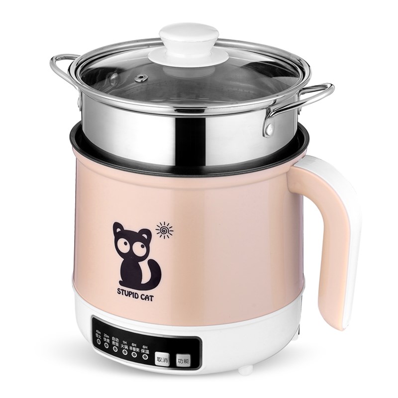 宿舍电锅小功率多功能电煮锅学生家用炒锅一体智能不粘煮面电热锅