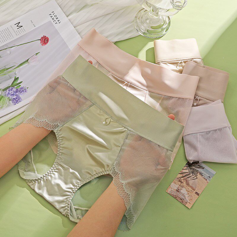 洁韵朵蕾丝内裤女士高腰性感收腹提臀无痕纯棉裆抗菌2024新款短裤