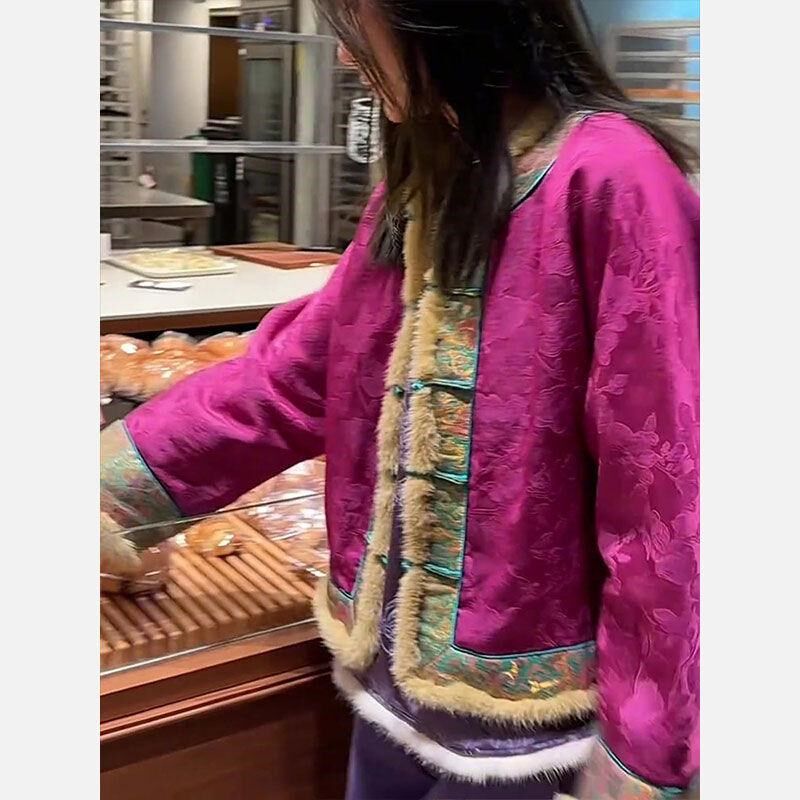 新中式国风棉服冬季新款高级感唐装高端夹棉老钱风女装厚外套