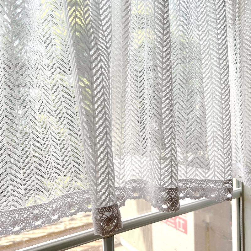 日式简约小清新门帘白色纱帘小短帘成品窗帘窗纱帘厨房帘橱柜帘