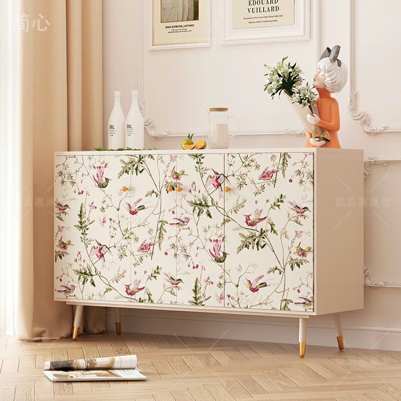 法式复古装饰客厅柜子门自粘贴画橱柜床头柜改造翻新家具贴纸防水