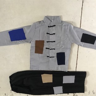 叫花子古装服装乞丐服演出儿童男女古代要饭衣服济公破烂补丁装童