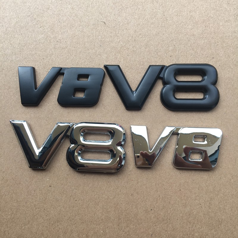 汽车个性v8 v6标志车贴发动机贴标大排量车标侧标改装尾标金属标