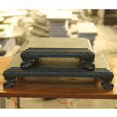 青石底座复古盆景托台天然石材案台石雕台座花盆托架整石加工摆件