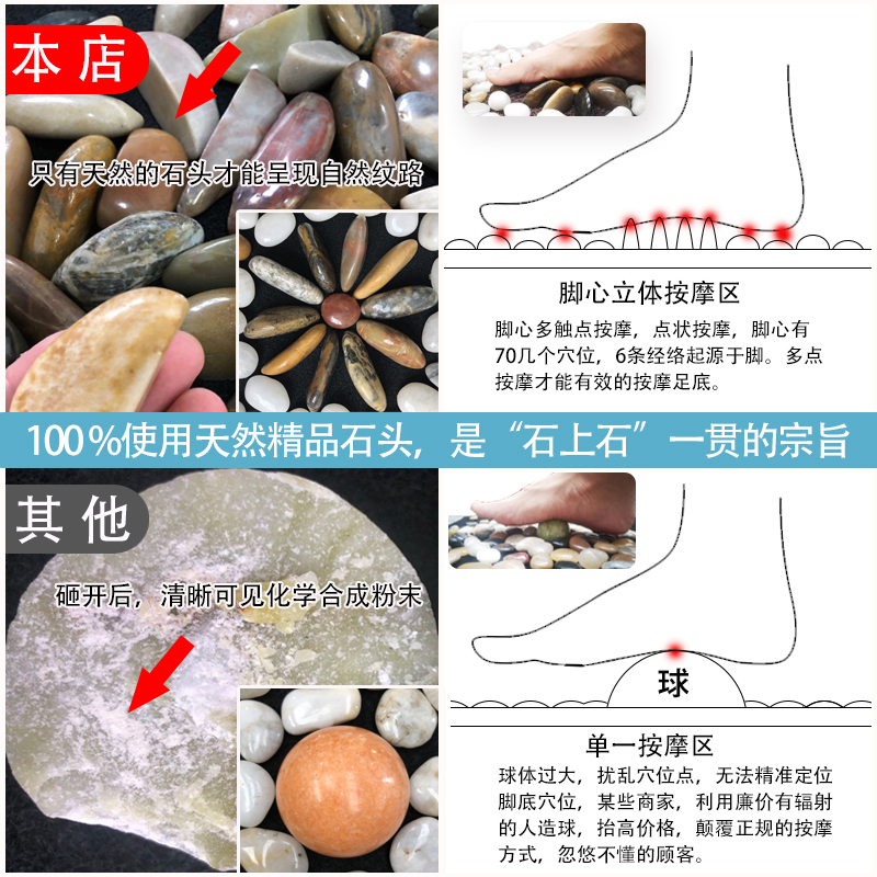 鹅卵石脚踩足疗指压板雨花石足底按摩脚垫指压板石子路鹅软石地垫