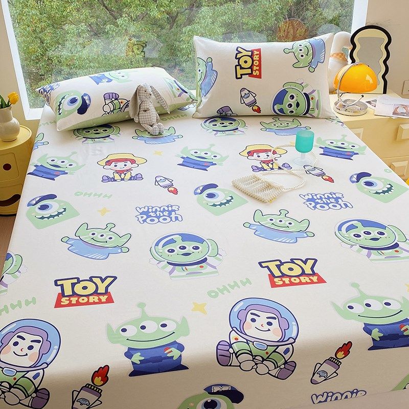 卡通巴斯光年全棉床笠单件纯棉床罩席梦思床垫保护罩床套罩防尘罩,床上用品,床笠,淘宝优惠券,粉丝福利购,淘宝优惠卷