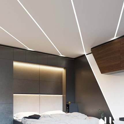 led线形灯明装灯带条形嵌入式暗装线型线性灯线条悬吊式天花板铝