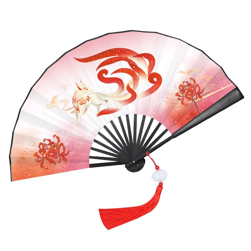 古风9寸8寸扇子折扇新中式国风唯美插画折叠舞蹈扇定制汉服马面裙