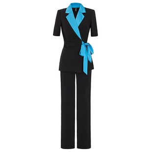 绝色时尚女装高端职业装西装套装女夏天薄款知性轻熟风修身两件套