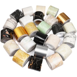 大理石纹自粘墙纸踢脚线腰线客厅门框窗台包边地板波导线防水贴纸