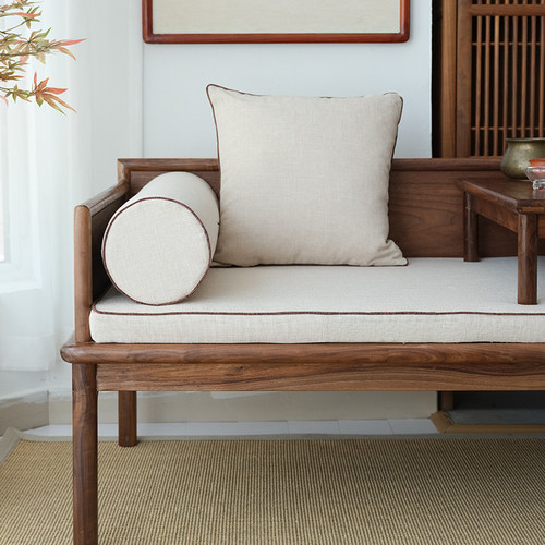 有枝罗汉床新中式沙发客厅三件套黑胡桃禅意罗汉塌小户型实木床塌