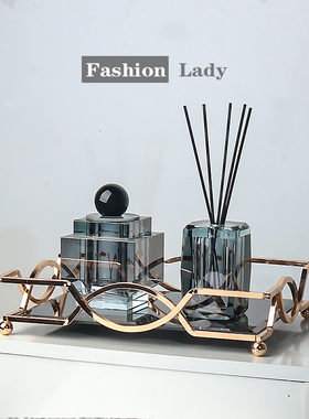 轻奢创意水晶玻璃香薰扩香器收纳盒客厅酒店餐桌样板房装饰品摆件