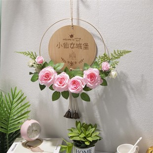 挂花墙壁装饰客厅服装店铺墙面卧室创意花环挂饰餐厅门口墙上挂件