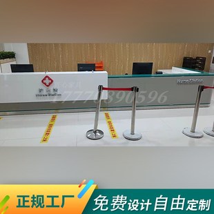 护士站工作台医院导诊台转角导医台烤漆分诊台定制公司前台接待台