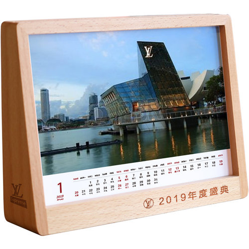 相框摆台创意实木台历定制刻字LOGO相架5寸6寸7寸8寸10寸冲洗照片
