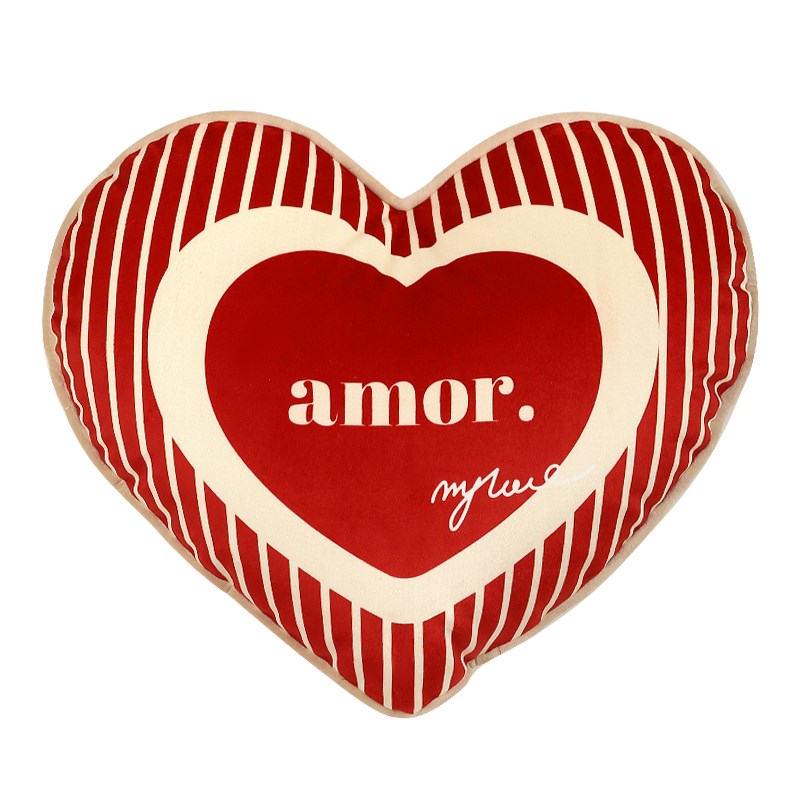 范店心动红色抱枕新年喜庆沙发客厅靠垫枕床头大靠背抱枕套不含芯