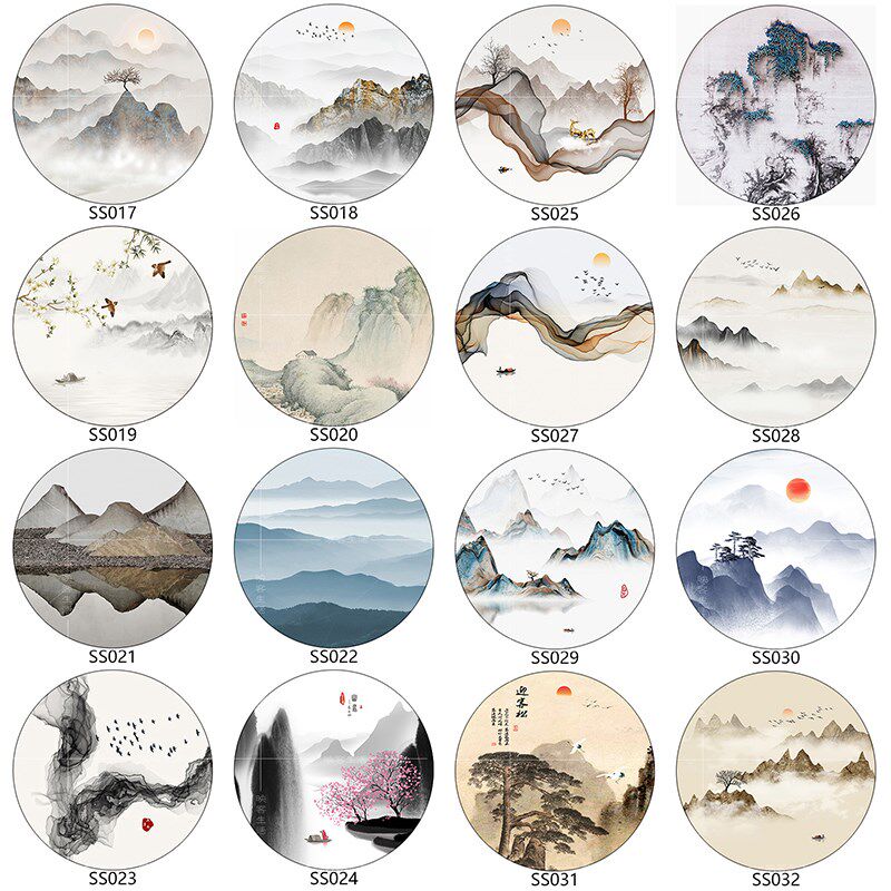 新中式屏风纱画乔其纱定制屏风花格专用半透明画布山水花鸟风景画,家居饰品,现代装饰画,淘宝优惠券,粉丝福利购,淘宝优惠卷