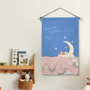 卡通挂布背景布客厅玄关布艺挂画装饰画挂布挂毯电表箱遮挡布定制