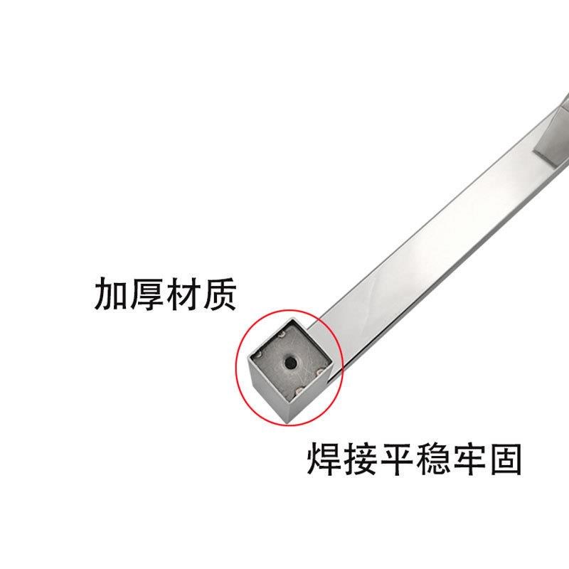 酒店304不锈钢淋浴房拉手推拉方管玻璃门把手亮光哑黑L型浴室拉手