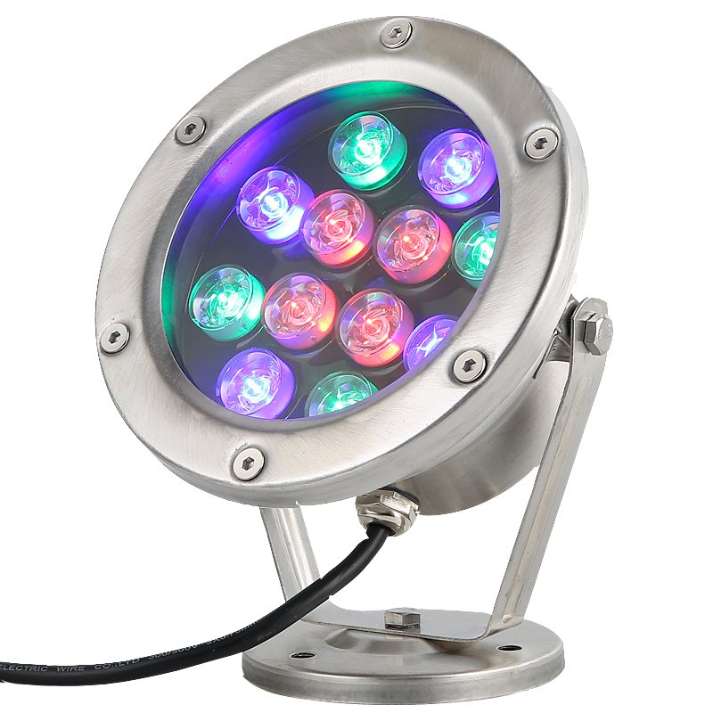 水底灯LED水下假山七彩射灯水池温泉喷泉鱼池灯公园山洞景观灯12V