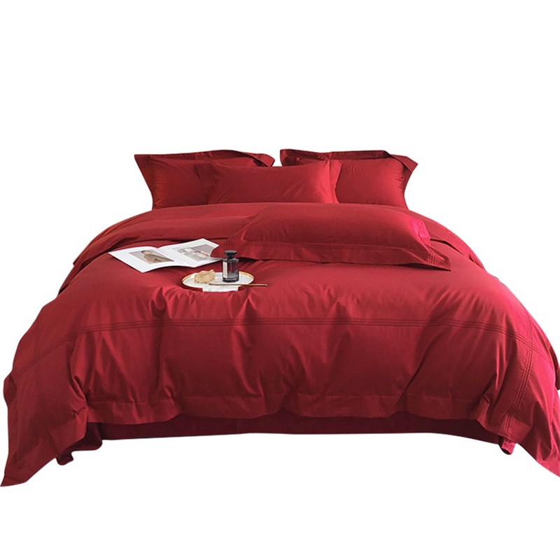 以爱之名/高级感红色100支匹马棉四件套结婚喜庆全棉被套床单床品