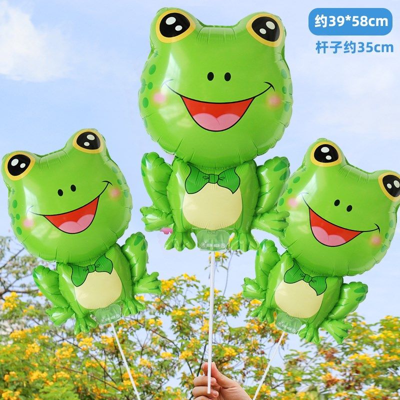 青蛙夹片气球带托杆手持宝宝卡通玩具微商地摆摊推小礼品夜市摆摊,节庆用品/礼品,气球,淘宝优惠券,粉丝福利购,淘宝优惠卷