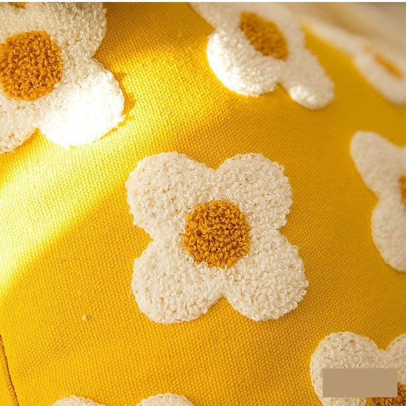 素雅流苏绣花腰枕抱枕靠垫卧室床上花朵靠枕套样板房沙发装饰靠背