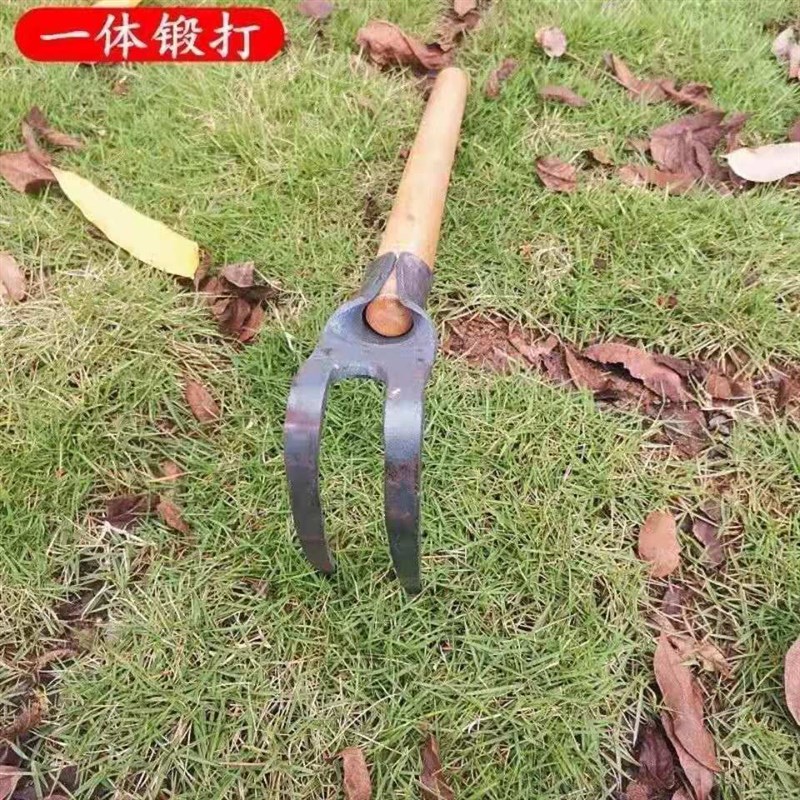 小锄头纯手工锻打锰钢小锄头除草园艺花锄户外家用小巧种菜挖土镐