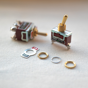 实心黄铜开关复古手柄2档2脚3档6脚复位钮子汽车玻璃升降台灯装修