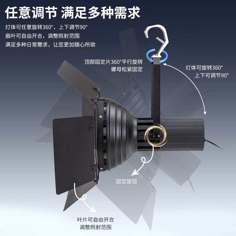 led30珠四叶车展灯300W会展射灯展览展厅照明舞台575展示聚光灯光