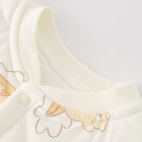 婴儿家居服套装秋冬季纯棉保暖薄棉服男女宝宝高腰护肚夹棉睡衣服