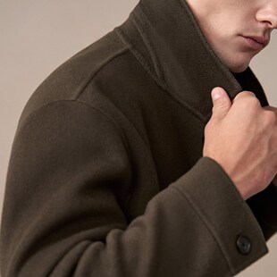 澳嘉短款大衣男款冬季羊毛夹克外套男士呢子大衣秋冬厚款毛呢大衣