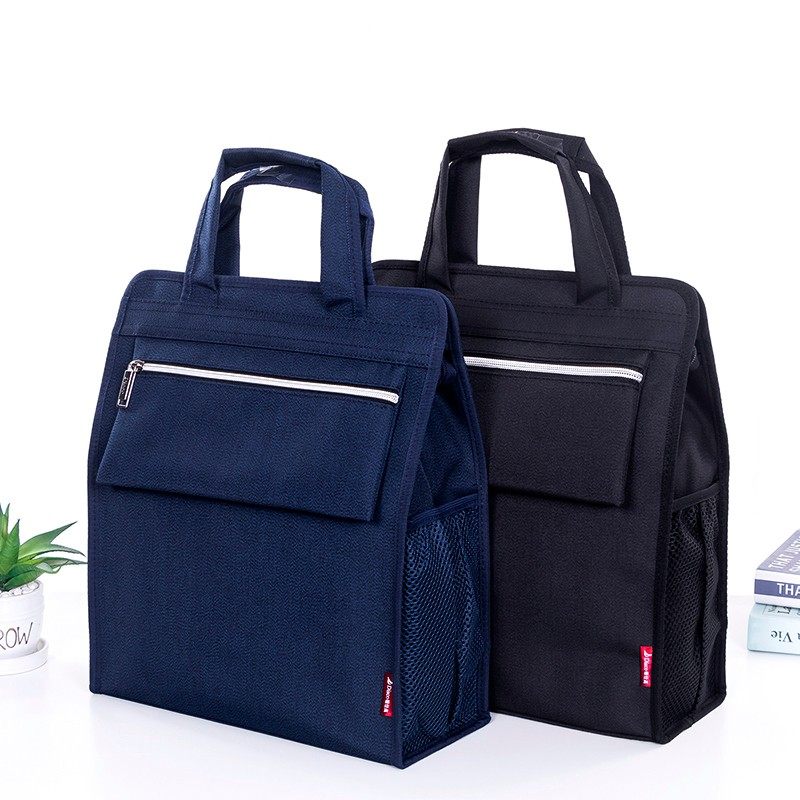 文件袋初中小学生补习袋补课手提袋A4拎书帆布袋男女儿童防水美术