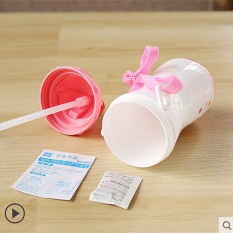 宝宝喝水杯子带吸管可爱女童1-2-3-4岁小孩幼儿园水瓶儿童饮水壶