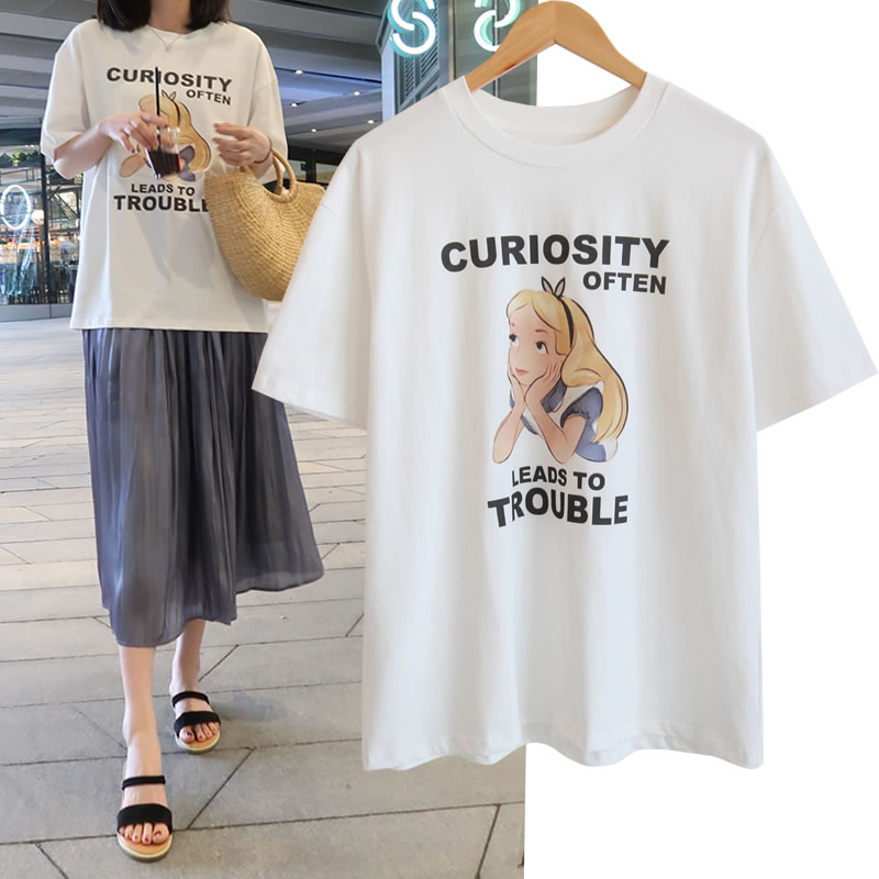 孕妇装夏装上衣纯棉宽松大码时尚韩版中长款短袖T恤潮妈2021新款