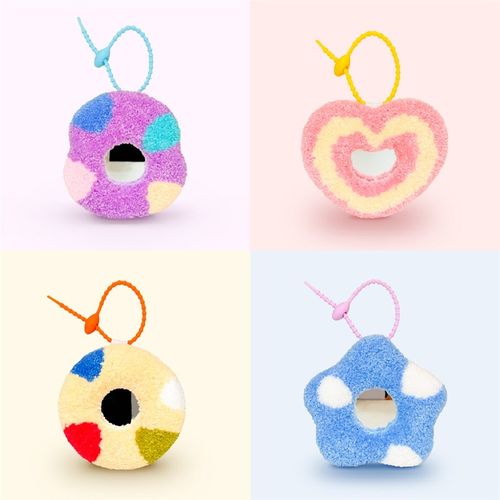 戳戳绣毛绒卡通镜子diy材料包创意手工包包挂饰书包挂件小礼物