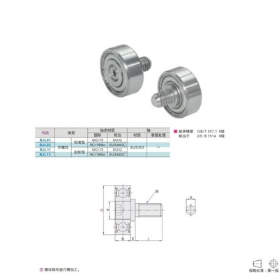 外螺纹轴承不锈钢 BJL01 02 11 12-D7-D9 D13 16-19 22 26 30