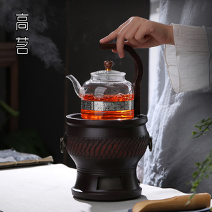 复古烧水电炉泡茶专用茶具煮茶炉 家用电陶炉静音高端蒸煮茶壶中式