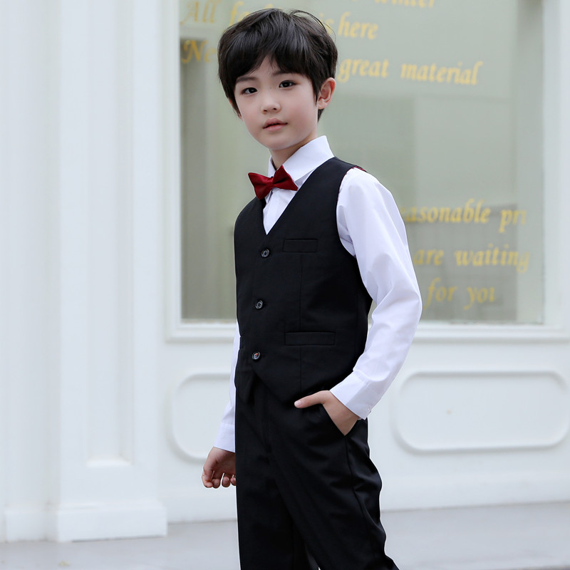 儿童西装套装花童礼服韩版钢琴演出服男童中大童帅气小西服秋冬款