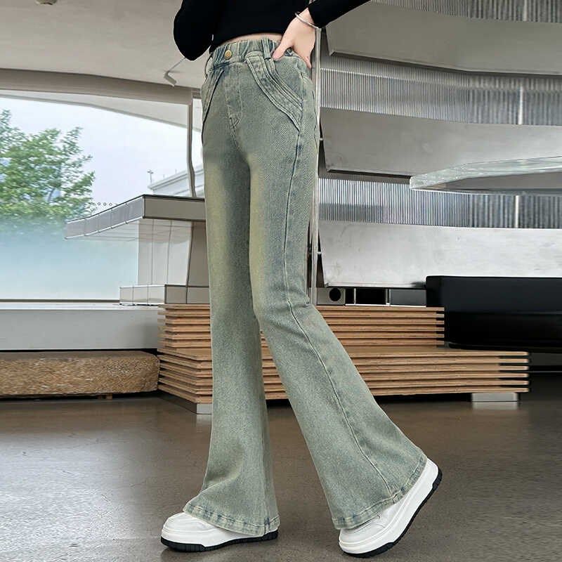 女童秋季微喇叭牛仔裤2024新款儿童裤子春秋装中大童弹力显瘦长裤,童装/婴儿装/亲子装,儿童牛仔裤,淘宝优惠券,粉丝福利购,淘宝优惠卷