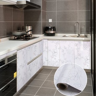 橱柜贴纸柜门防水防油自粘厨房柜子改色防潮垫纸家具翻新装 饰贴膜