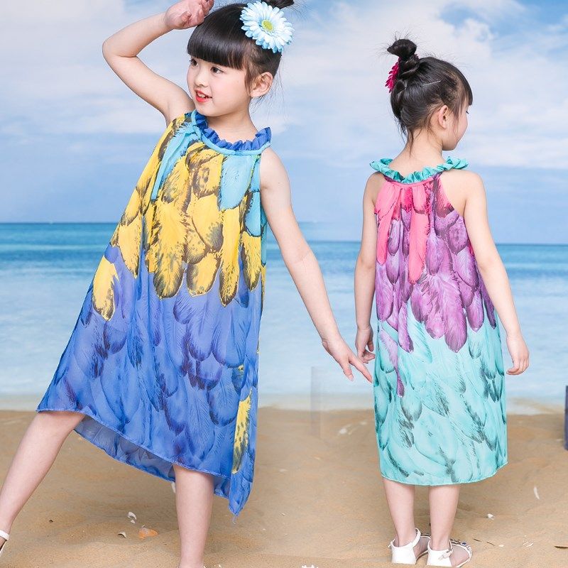 女童夏季连衣裙海边度假儿童长裙吊带波西米亚沙滩裙大童女孩花裙,童装/婴儿装/亲子装,连衣裙,淘宝优惠券,粉丝福利购,淘宝优惠卷