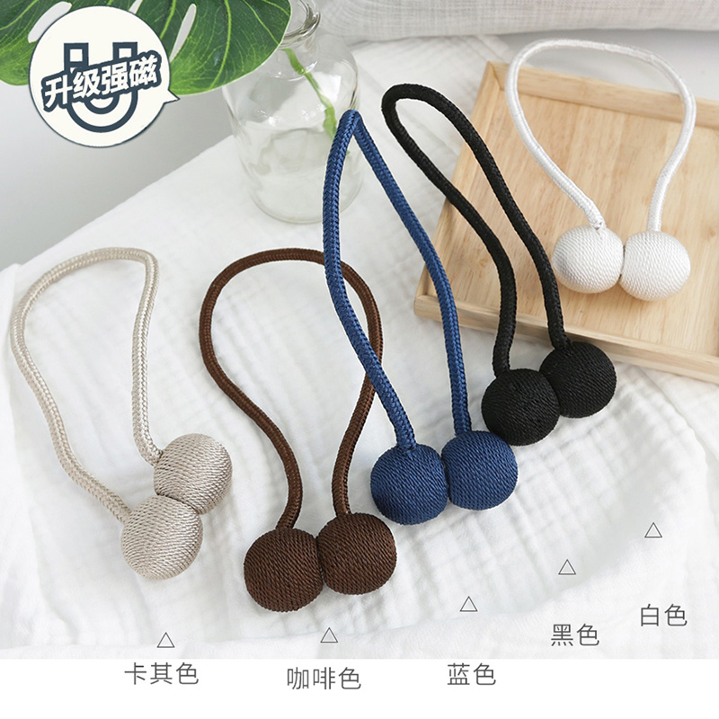 窗帘扎束带 一对绑带吸磁窗帘扣配件磁铁窗帘夹欧式固定墙勾 挂钩