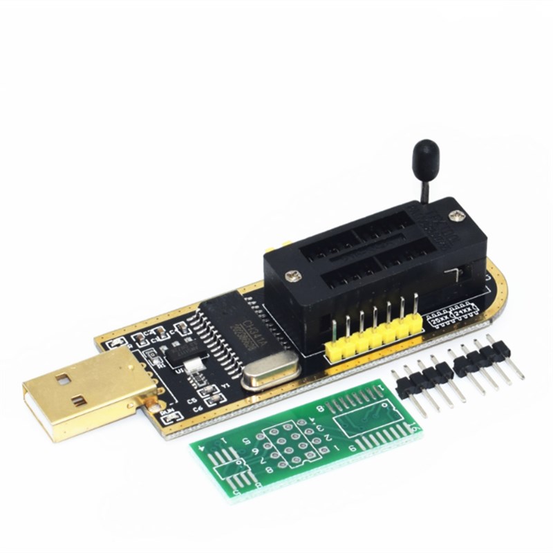 土豪金 CH341A编程器 USB 主板路由液晶 BIOS FLASH 24 25 烧录器