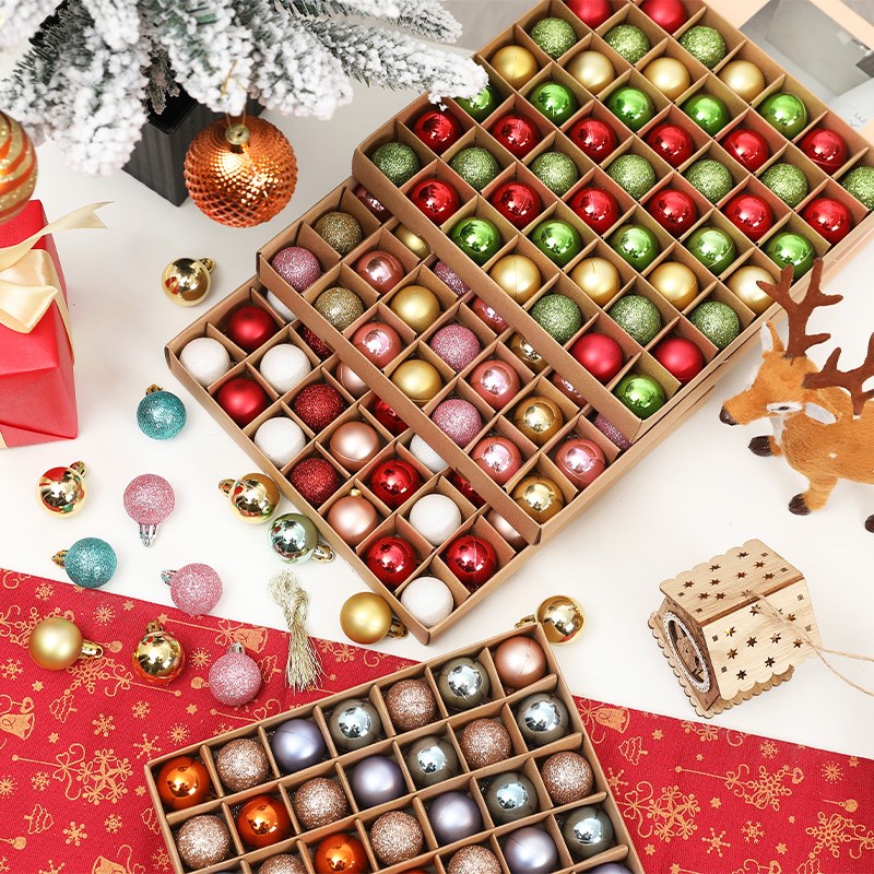 圣诞节装饰彩球挂件小饰品配件装扮吊饰圣诞树布置挂饰diy材料包