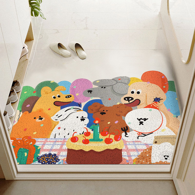 卡通动漫入户地垫丝圈门口蹭灰粘尘地垫可裁剪防滑垫家用玄关地毯