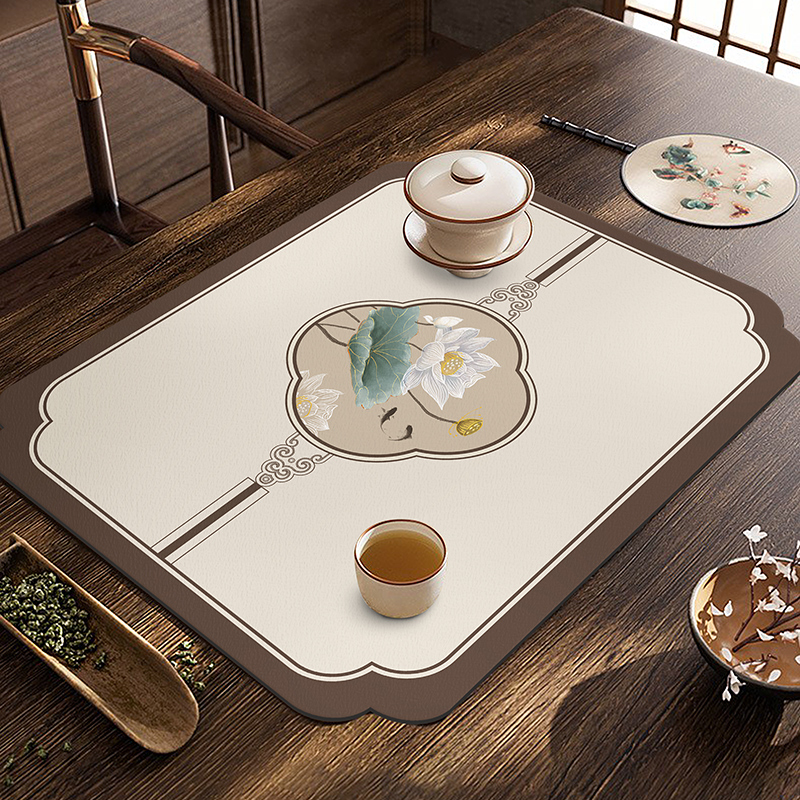 茶席新中式禅意防水茶桌布垫茶台茶盘垫布茶道茶杯垫桌旗吸水垫子