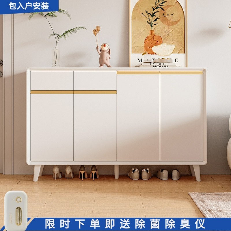 简约奶油风实木鞋柜家用客厅门口入户大容量玄关隔断收纳储物柜橱,住宅家具,鞋柜,淘宝优惠券,粉丝福利购,淘宝优惠卷